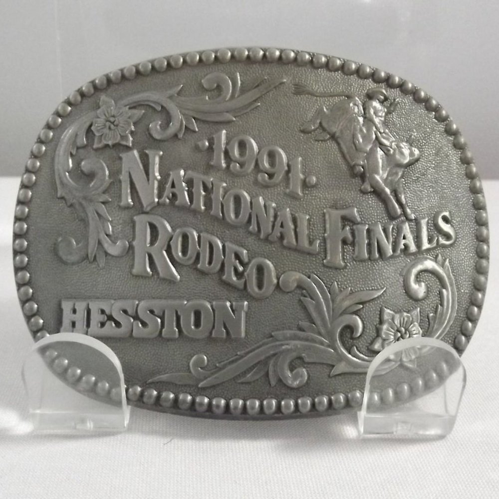 1991 Hesston National Finals Rodeo Commemorative Series Belt Buckle